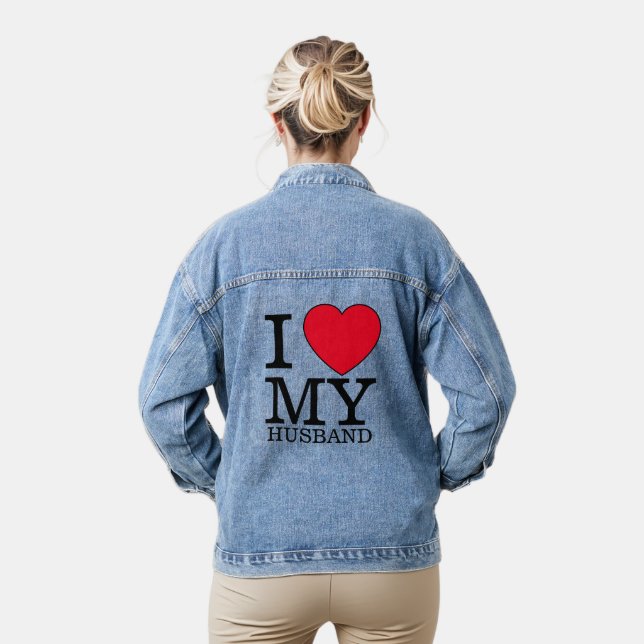 Veste En Jean J'aime mon mari coeur Valentine jour (Modèle)