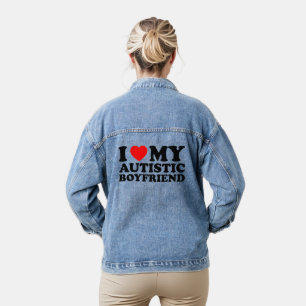 Veste En Jean J'aime mon petit ami autiste Je l'aime
