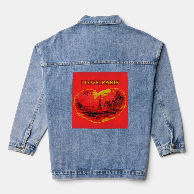 Veste en jean j'aime paris (Verso)