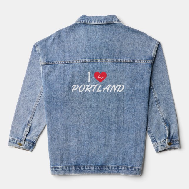 Veste En Jean j'aime Portland, Oregon (Verso)