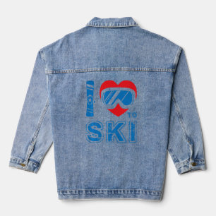 Veste En Jean J'Aime Skier Hiver Sport Snowboard Skier Ski