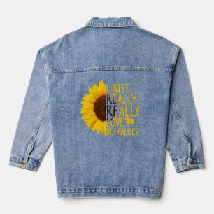 Veste En Jean J'Aime Vraiment Les Buffles Femmes Hommes Bison Su