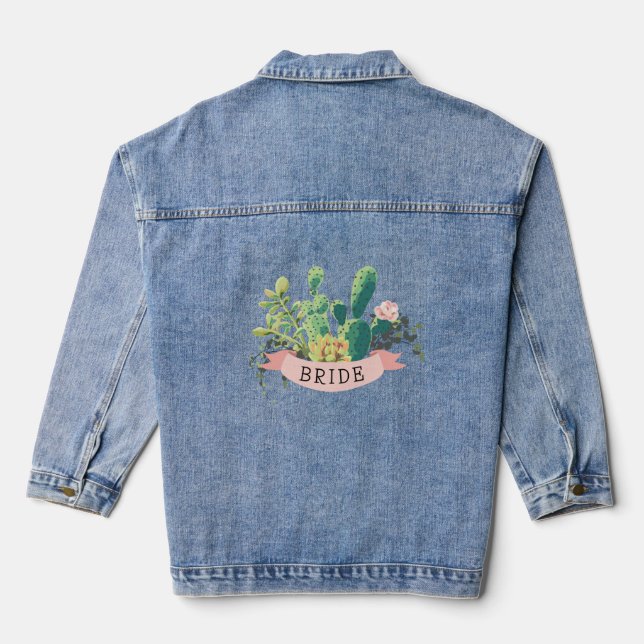 Veste En Jean Jardin de Cactus du désert | Mariée | (Verso)