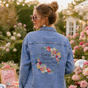 Veste En Jean Jardin Disco Demoiselle d'honneur de la mariée