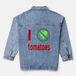 Veste En Jean Je déteste les tomates pas d'amour