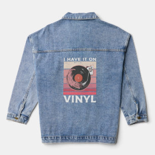 Veste En Jean Je L'Ai Sur Vinyl Record Player Music