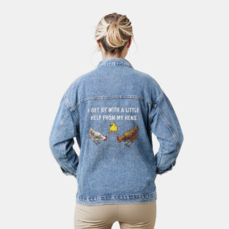 Veste En Jean Je M'En Sortirai Avec L'Aide De Mes Poules