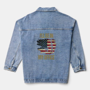Veste En Jean Je serai en fonction Mon jardinier en drapeau amér