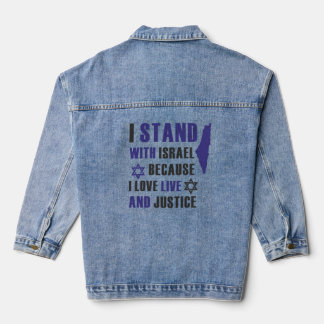Veste En Jean Je suis avec Israël, la paix dans le monde