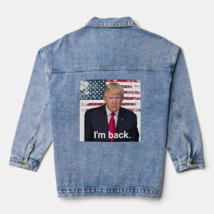 Veste En Jean Je suis de retour Président Trump