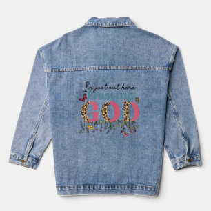 Veste En Jean Je suis juste ici pour faire confiance