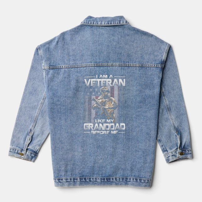 Veste En Jean Je Suis Un Vétéran Comme Mon Grand-Père Avant Moi  (Verso)
