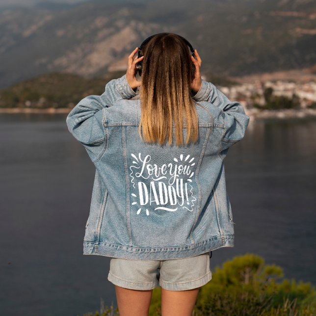 Veste En Jean Je t'aime PAPA ! (Créateur téléchargé)