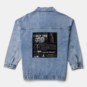 Veste En Jean Je te vois" Art de connexion de l'âme - Noir minim