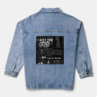 Veste En Jean Je te vois" Art de connexion de l'âme - Noir minim