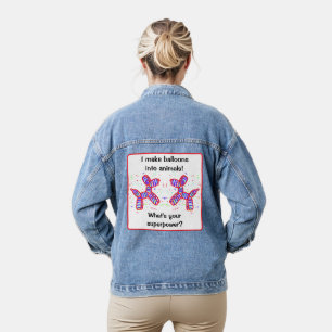 Veste En Jean Je transforme les ballons en animaux tordus