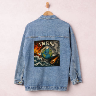 Veste En Jean Je vais bien Funny Planet Earth Chaos Graphique