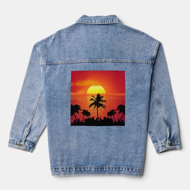VESTE EN JEAN JEAN DENIM JACKET SUNSET TROPICAL (Verso)