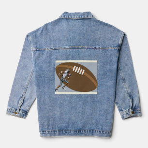 Veste En Jean Jean Jacket avec Football Player et Football