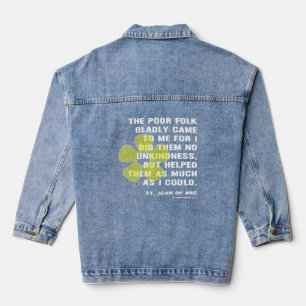 Veste En Jean Jeanne d'Arc Aide les Pauvres Gens