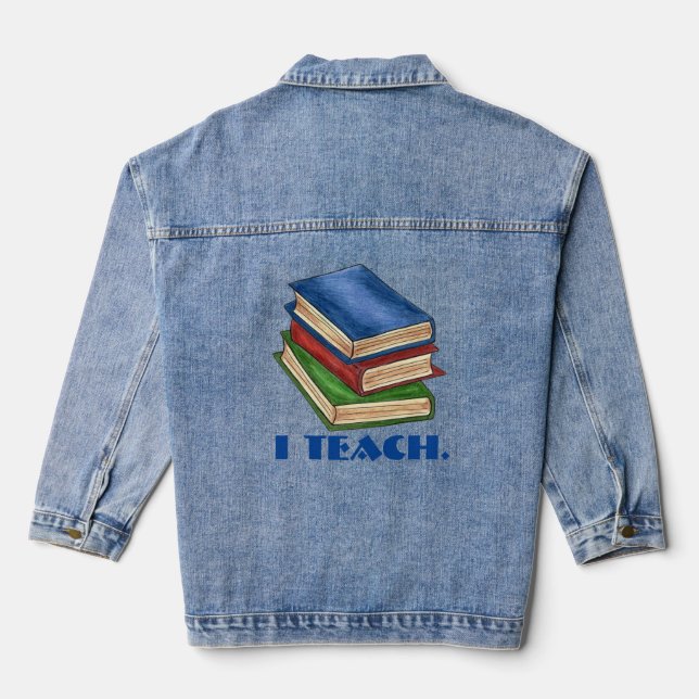 Veste En Jean J'ENSEIGNE Bibliothèque Pile de livre Appréciation (Verso)