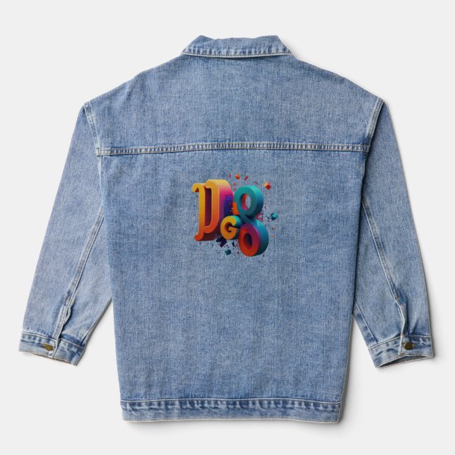 Veste En Jean Jessica Géométrique 3D Denim Jacket (Verso)