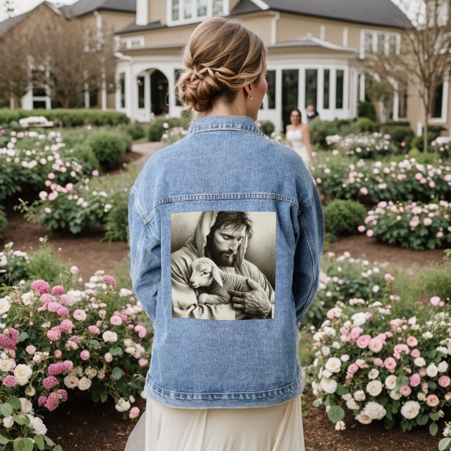 Veste En Jean JESUS Bon Pasteur Chrétien (Mariage Retour)