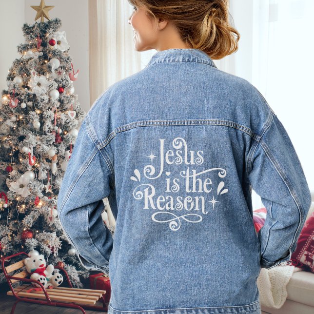 Veste En Jean Jésus Est La Raison De Noël (Jesus Is The Reason Christmas Denim Jacket)