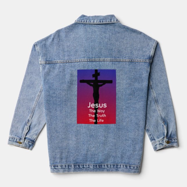 Veste En Jean Jésus est le chemin (Verso)