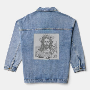 Veste En Jean Jésus Grille Rétro Roi des Rois Apocalypse 19:16