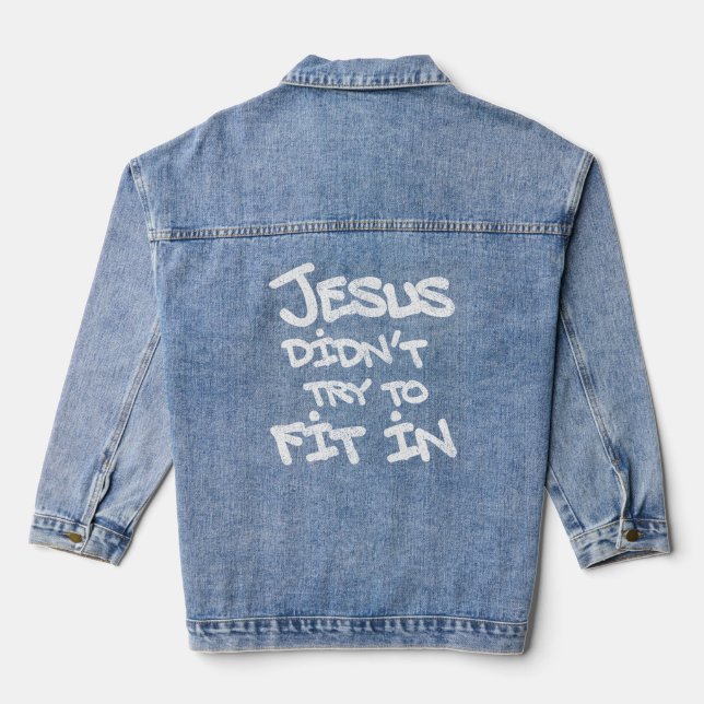 Veste En Jean Jésus n'a pas essayé de s'intégrer Graffiti Grunge (Verso)