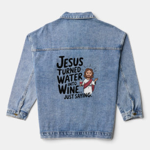 Veste En Jean Jésus Transforme L'Eau En Vin Amusant Chemise Reli