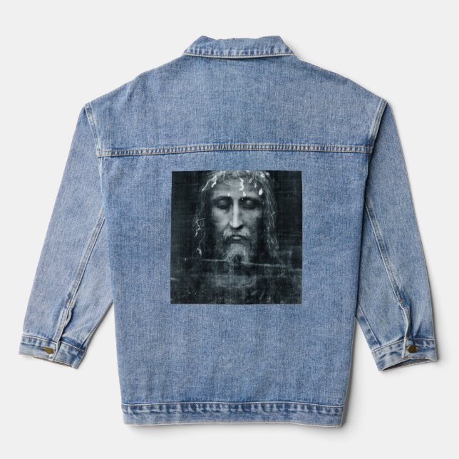 Veste en jean Jésus Visage (Verso)