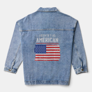 Veste En Jean J'Identifie Comme Drapeau Américain