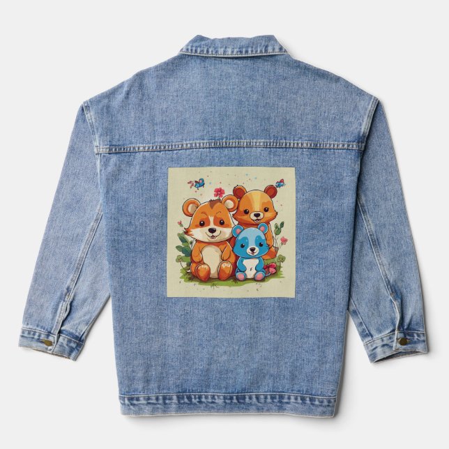 Veste En Jean Joie de la jungle artistique : de jolies créatures (Verso)
