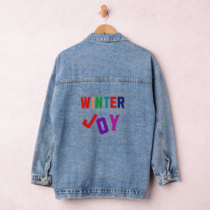 Veste En Jean Joie d'hiver - Lettres colorées douillettes