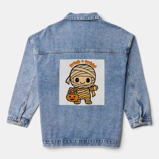 Veste En Jean Joli bébé maman souriante avec panier à bonbons Ci