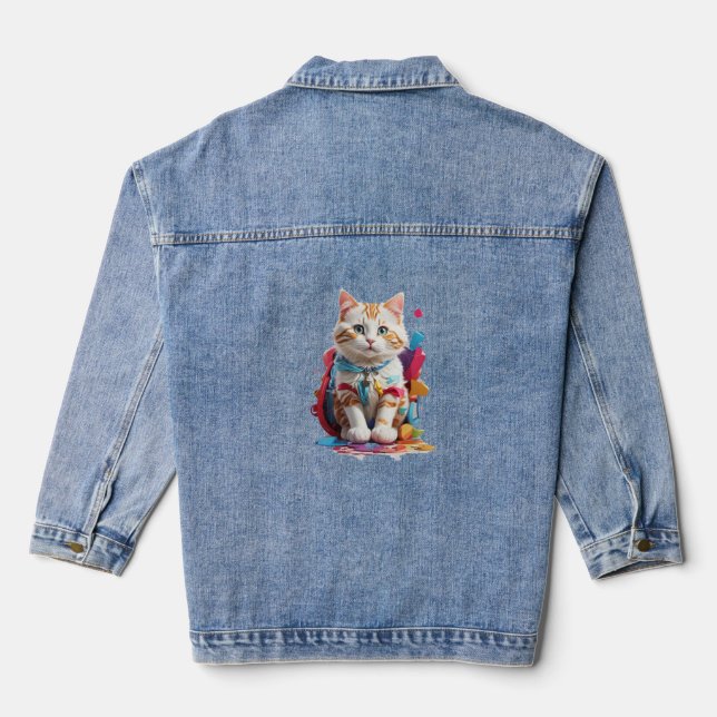 Veste En Jean Joli chat (Verso)