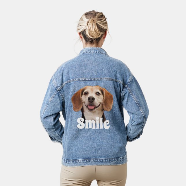 Veste En Jean Joli chien Beagle visage sourire moderne (Modèle)
