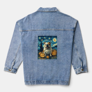 Veste En Jean Joli chien bouledogue anglais Halloween Jack O Lan