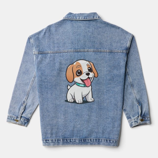 Veste En Jean Joli chiot (Verso)