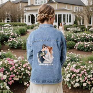 Veste En Jean Joli couple marié ajouter le texte Denim Jacket