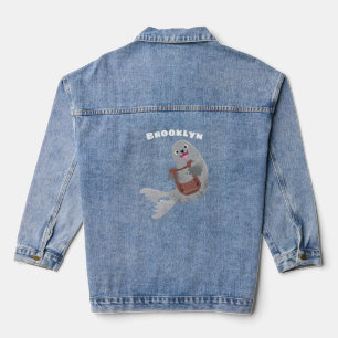 Veste En Jean Joli dessin animé sur le phoque du Groenland