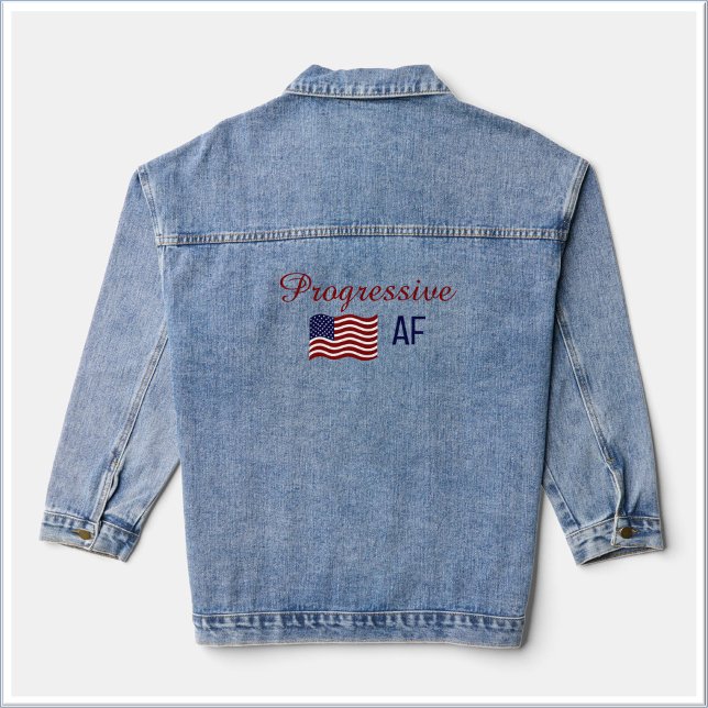 Veste En Jean Joli drapeau Progressif AF T-shirt politique (Bookmark my store! https://www.zazzle.com/store/keepdemocracyalive)