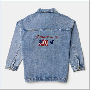 Veste En Jean Joli drapeau Progressif AF T-shirt politique