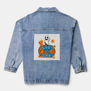 Veste En Jean Joli fantôme d'automne Halloween Boo! Je te vois !