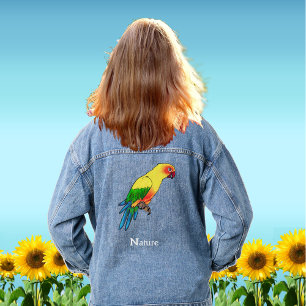 Veste En Jean Joli perroquet ara coloré