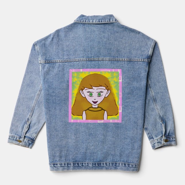 Veste En Jean Joli rose joyeux  (Verso)