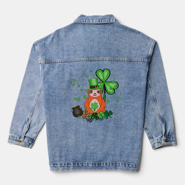 Veste En Jean Joli Shamrock C Lazy Jour de la Saint Patrick (Verso)
