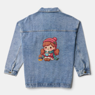 Veste En Jean Jolie fille de Noël/hiver avec cacao